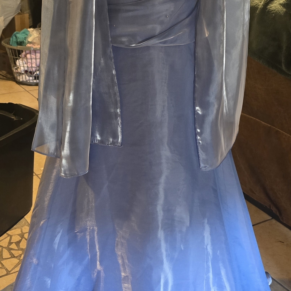 Source Unknown Strapless Blue Dress